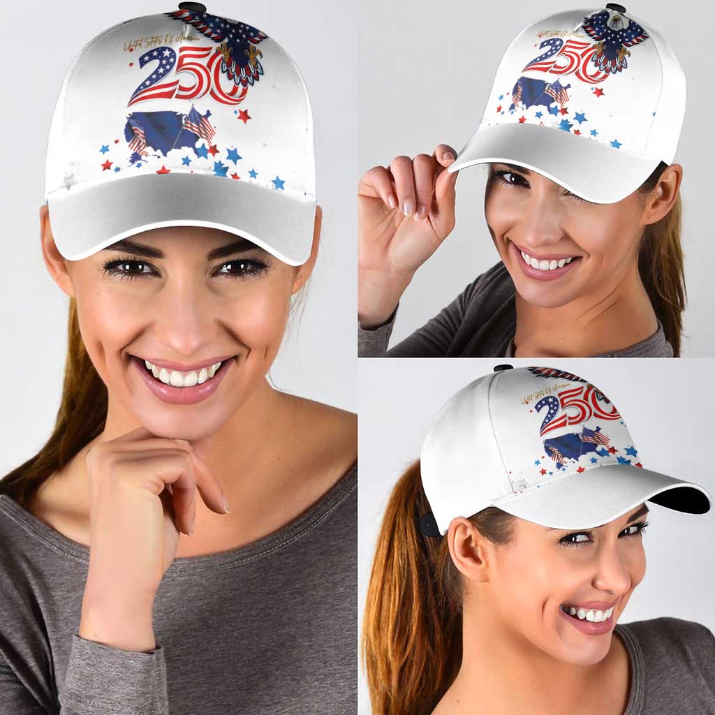 250 Years of American Freedom Classic Cap Flag Bald Eagle and Map