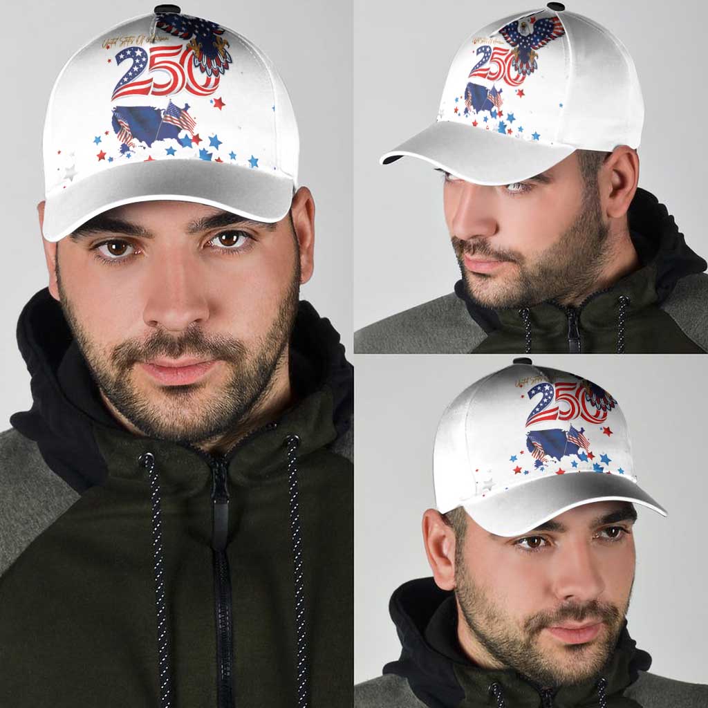 250 Years of American Freedom Classic Cap Flag Bald Eagle and Map