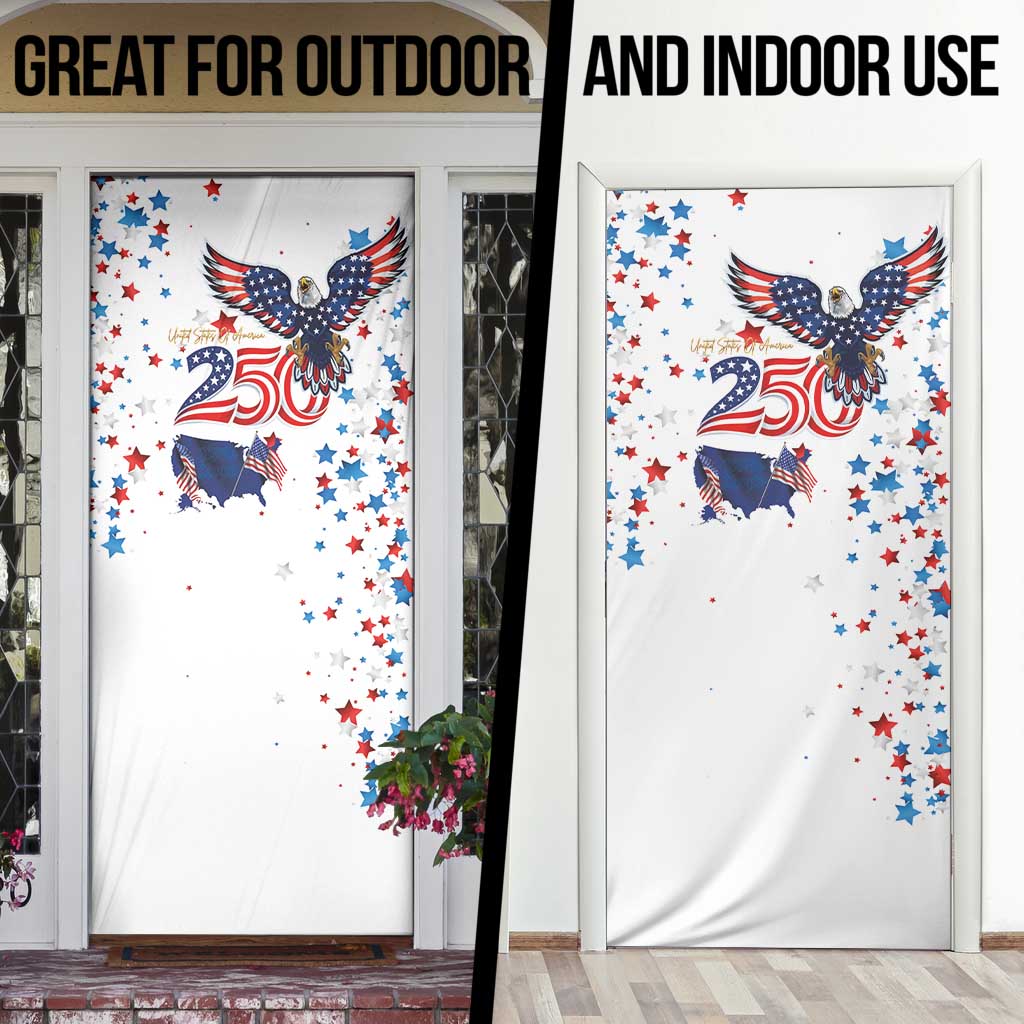 250 Years of American Freedom Door Cover Flag Bald Eagle and Map