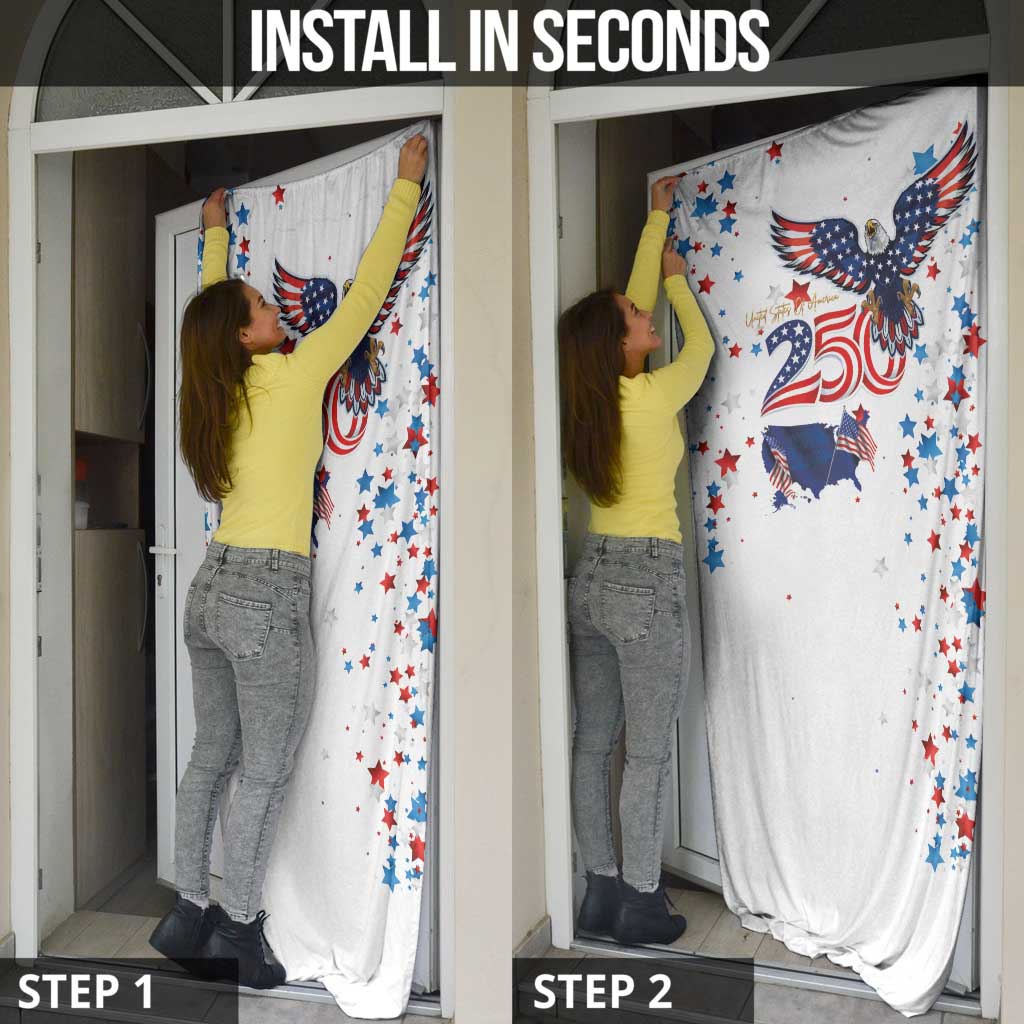 250 Years of American Freedom Door Cover Flag Bald Eagle and Map
