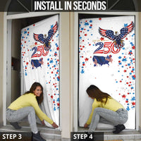 250 Years of American Freedom Door Cover Flag Bald Eagle and Map