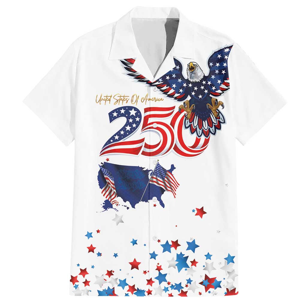 250 Years of American Freedom Hawaiian Shirt Flag Bald Eagle and Map