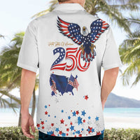 250 Years of American Freedom Hawaiian Shirt Flag Bald Eagle and Map