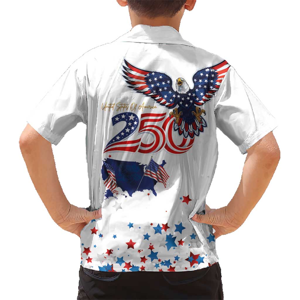 250 Years of American Freedom Hawaiian Shirt Flag Bald Eagle and Map