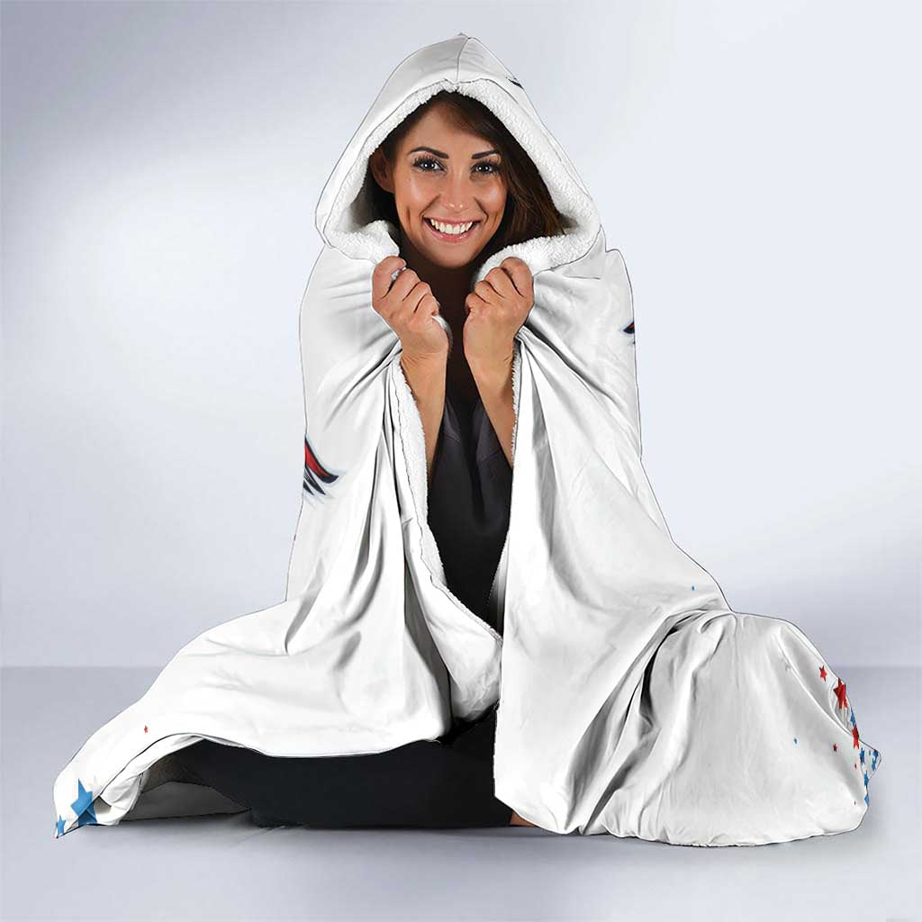 250 Years of American Freedom Hooded Blanket Flag Bald Eagle and Map