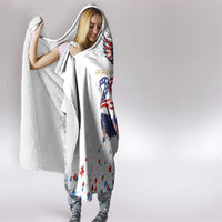 250 Years of American Freedom Hooded Blanket Flag Bald Eagle and Map