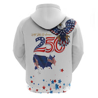 250 Years of American Freedom Hoodie Flag Bald Eagle and Map