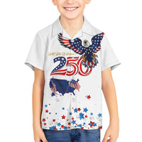 250 Years of American Freedom Kid Hawaiian Shirt Flag Bald Eagle and Map