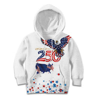250 Years of American Freedom Kid Hoodie Flag Bald Eagle and Map