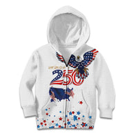 250 Years of American Freedom Kid Hoodie Flag Bald Eagle and Map