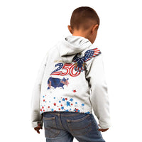 250 Years of American Freedom Kid Hoodie Flag Bald Eagle and Map