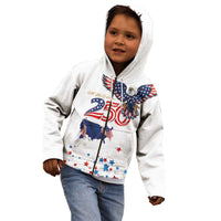 250 Years of American Freedom Kid Hoodie Flag Bald Eagle and Map