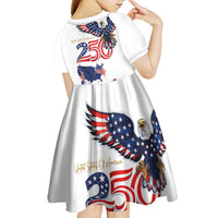 250 Years of American Freedom Kid Short Sleeve Dress Flag Bald Eagle and Map