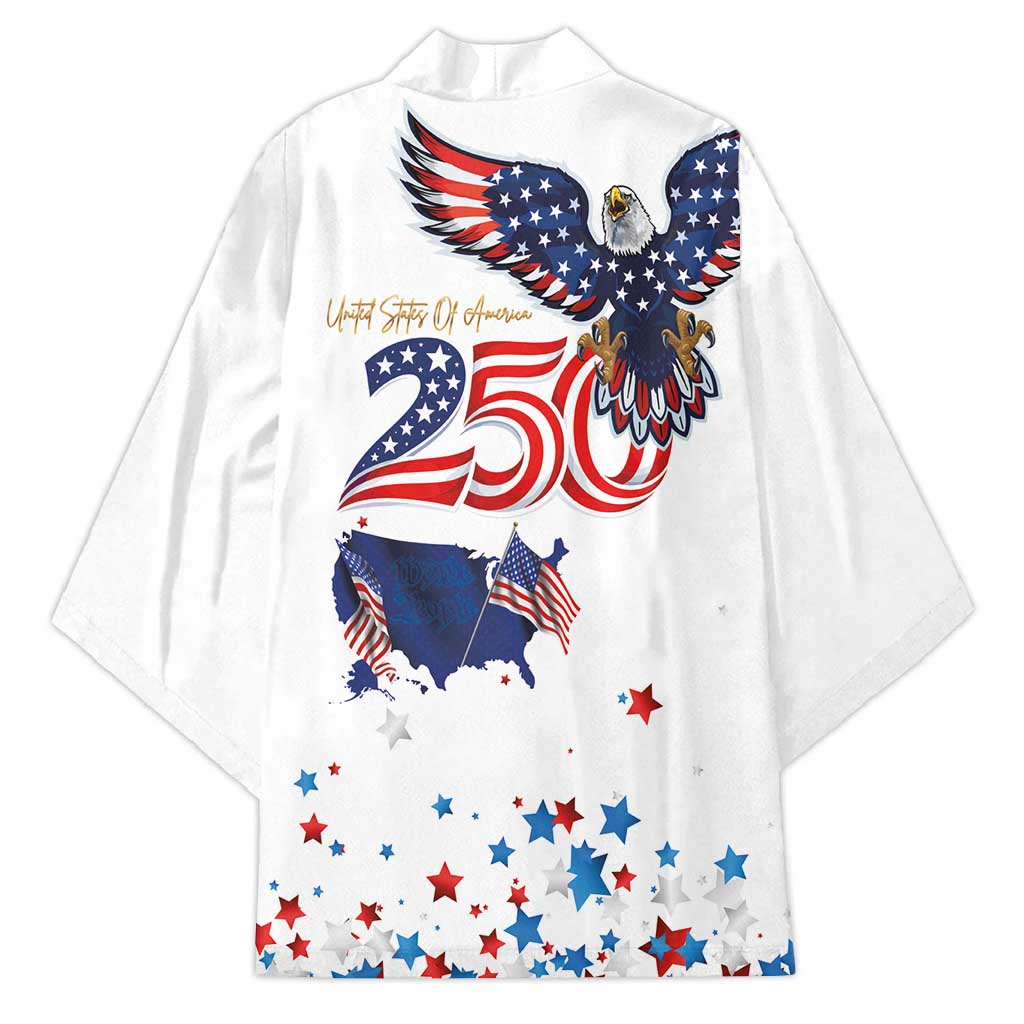 250 Years of American Freedom Kimono Flag Bald Eagle and Map