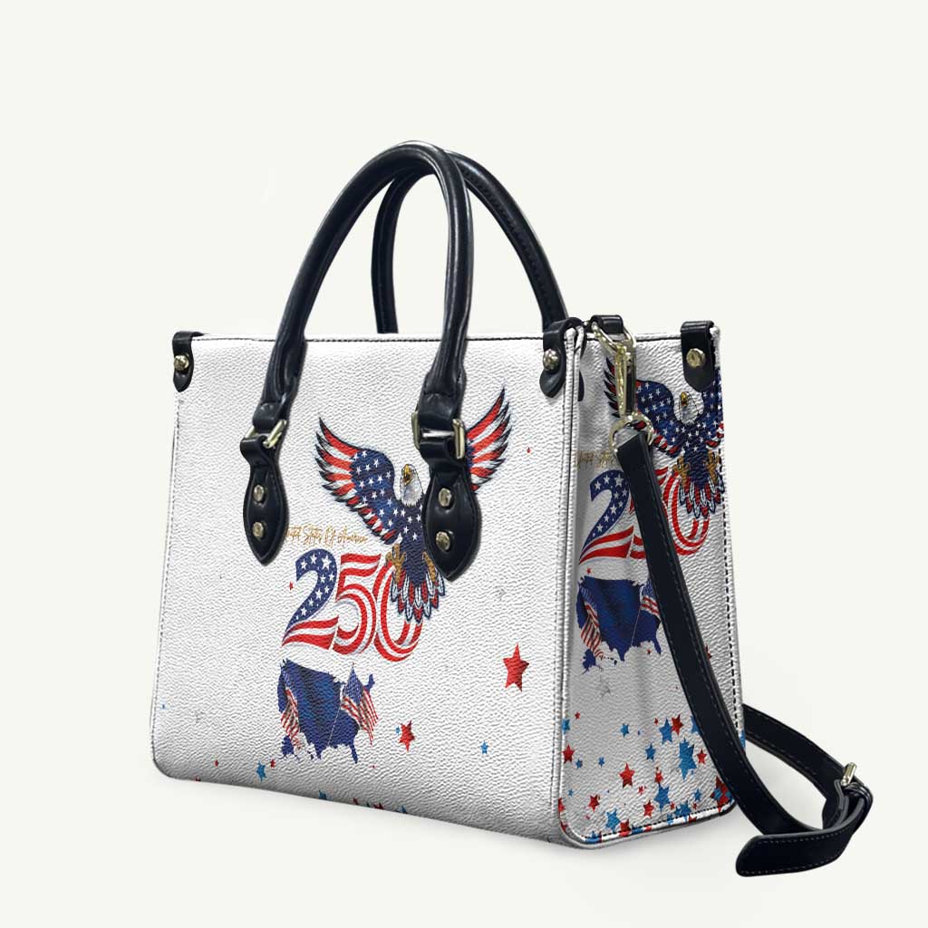 250 Years of American Freedom Leather Bag Flag Bald Eagle and Map
