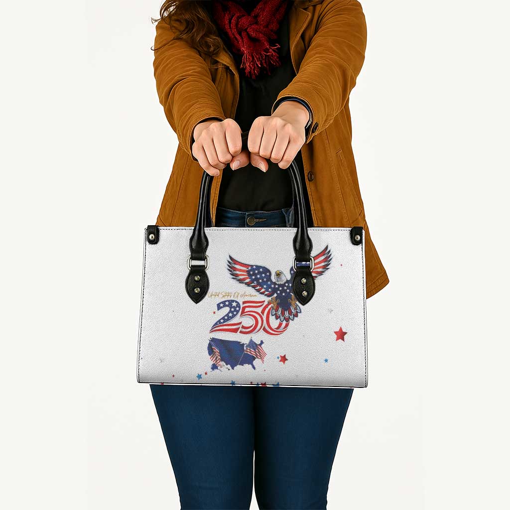 250 Years of American Freedom Leather Bag Flag Bald Eagle and Map