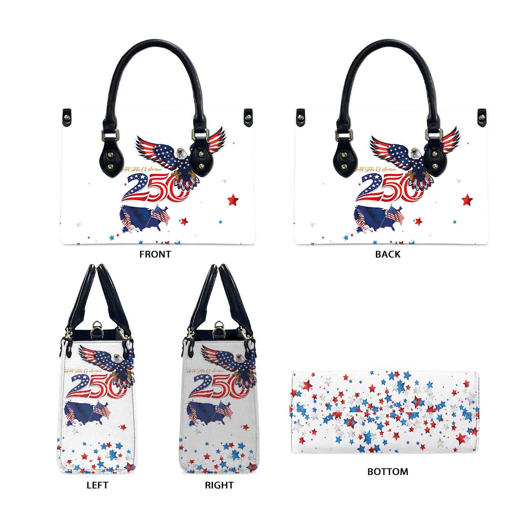 250 Years of American Freedom Leather Bag Flag Bald Eagle and Map