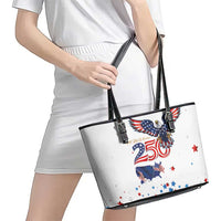 250 Years of American Freedom Leather Tote Bag Flag Bald Eagle and Map