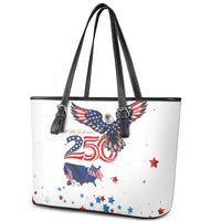 250 Years of American Freedom Leather Tote Bag Flag Bald Eagle and Map