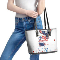 250 Years of American Freedom Leather Tote Bag Flag Bald Eagle and Map