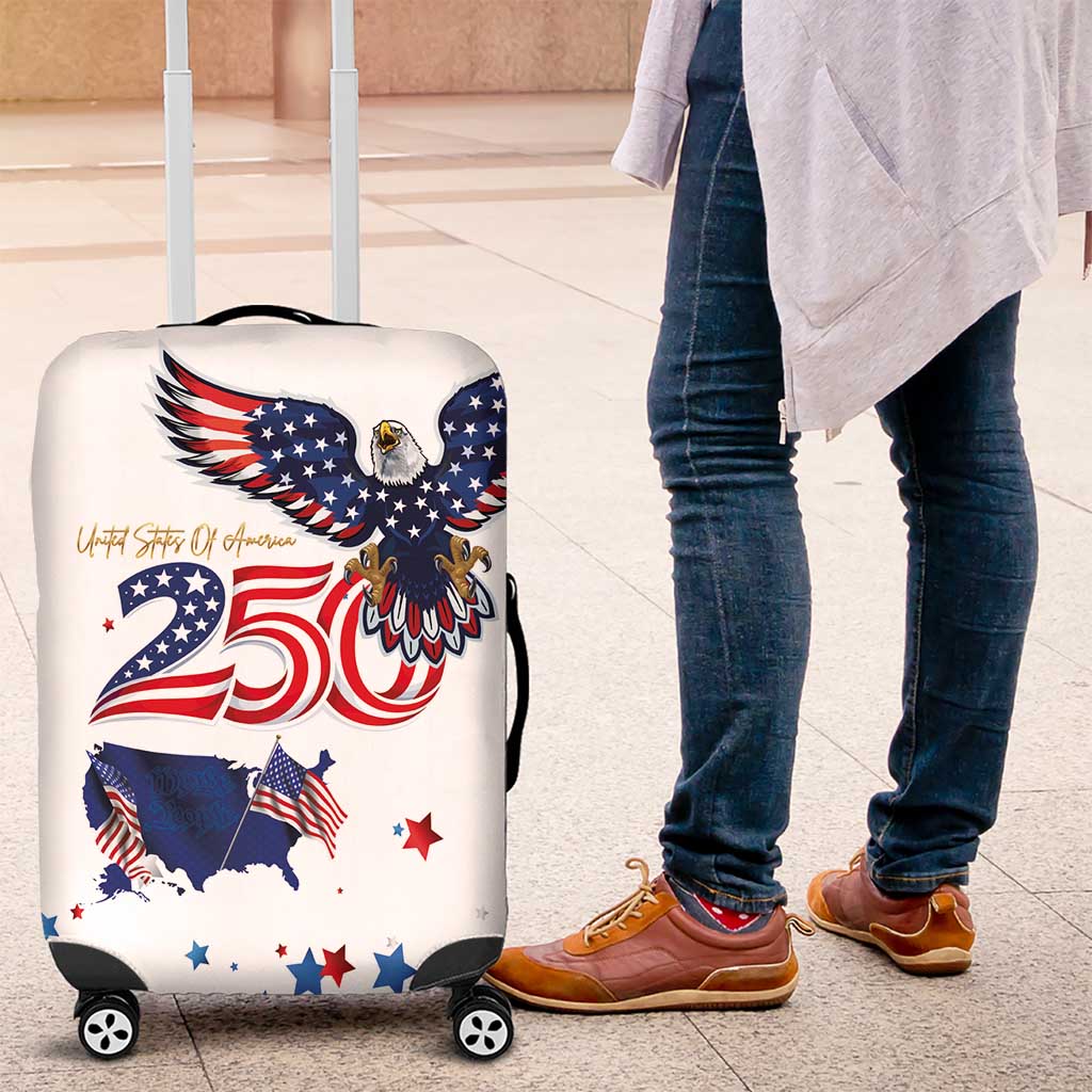 250 Years of American Freedom Luggage Cover Flag Bald Eagle and Map