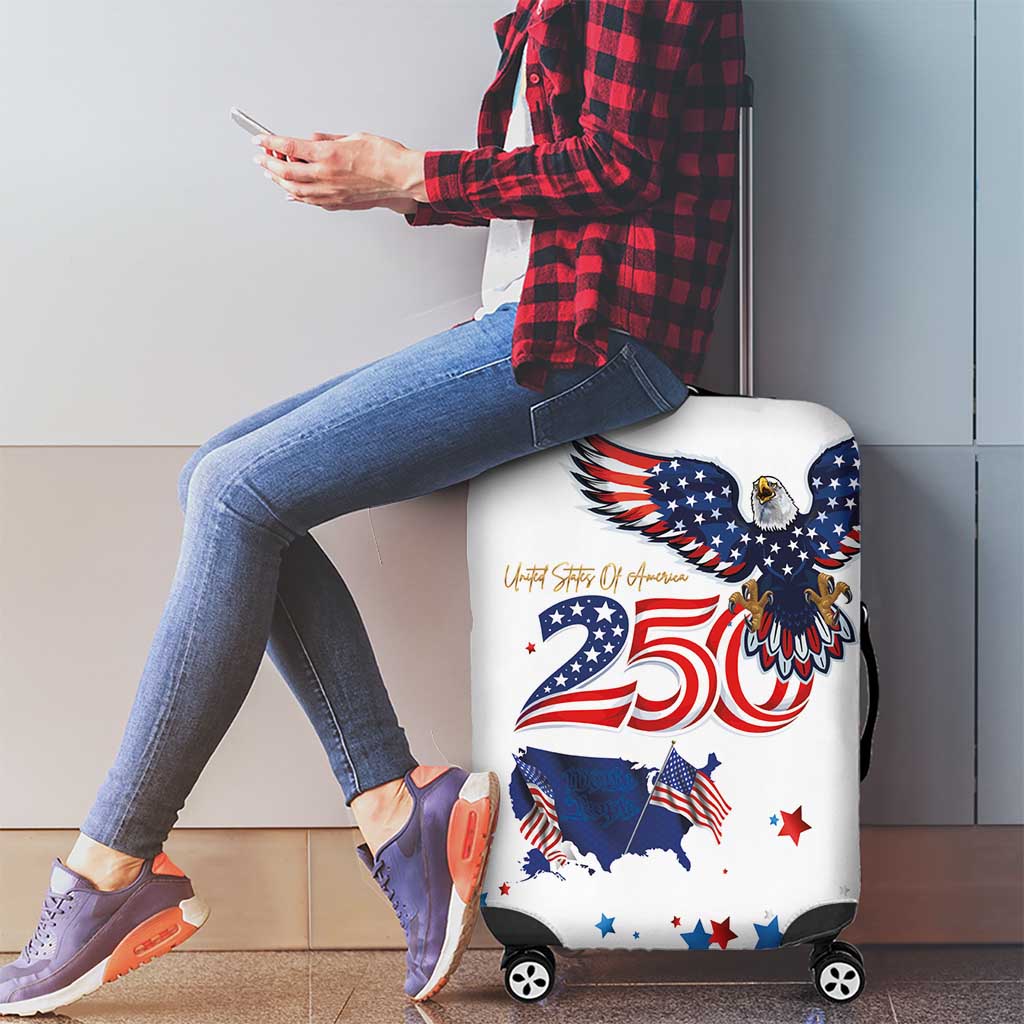 250 Years of American Freedom Luggage Cover Flag Bald Eagle and Map