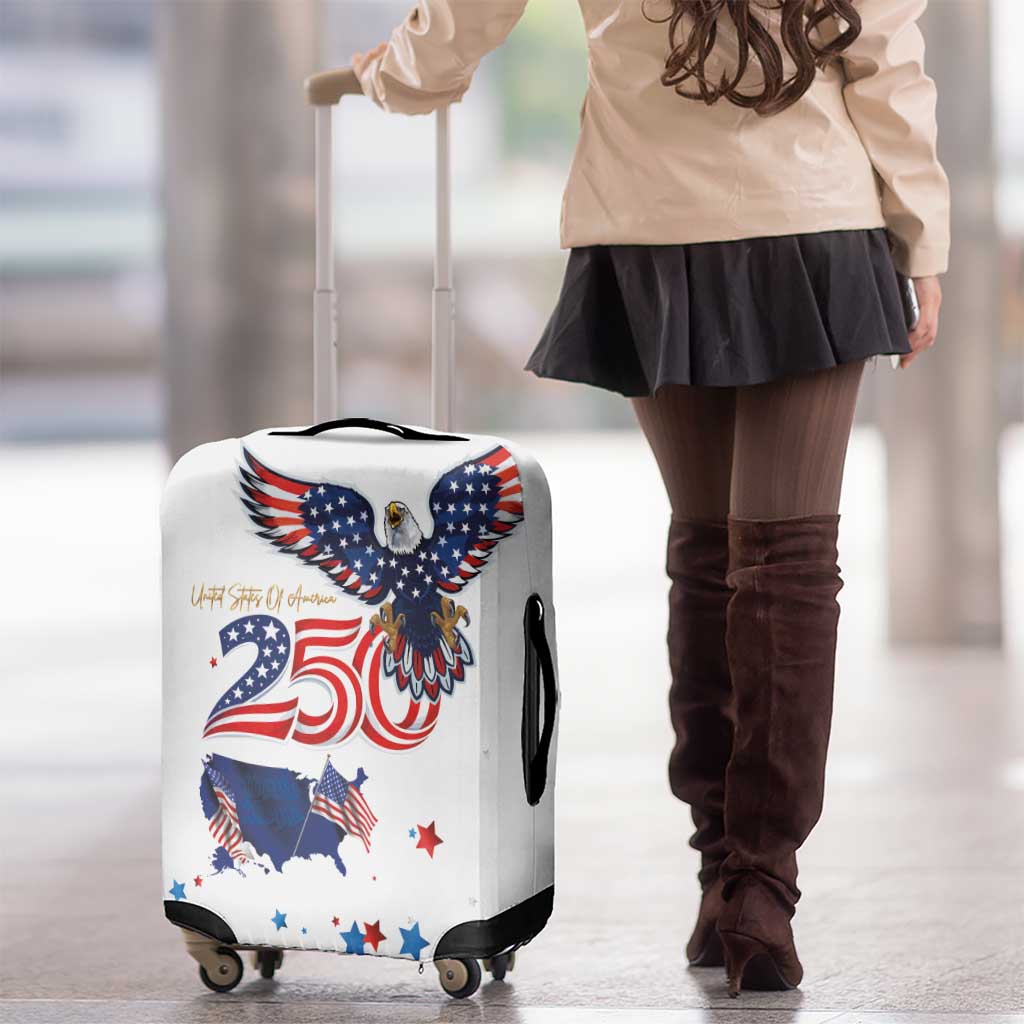 250 Years of American Freedom Luggage Cover Flag Bald Eagle and Map