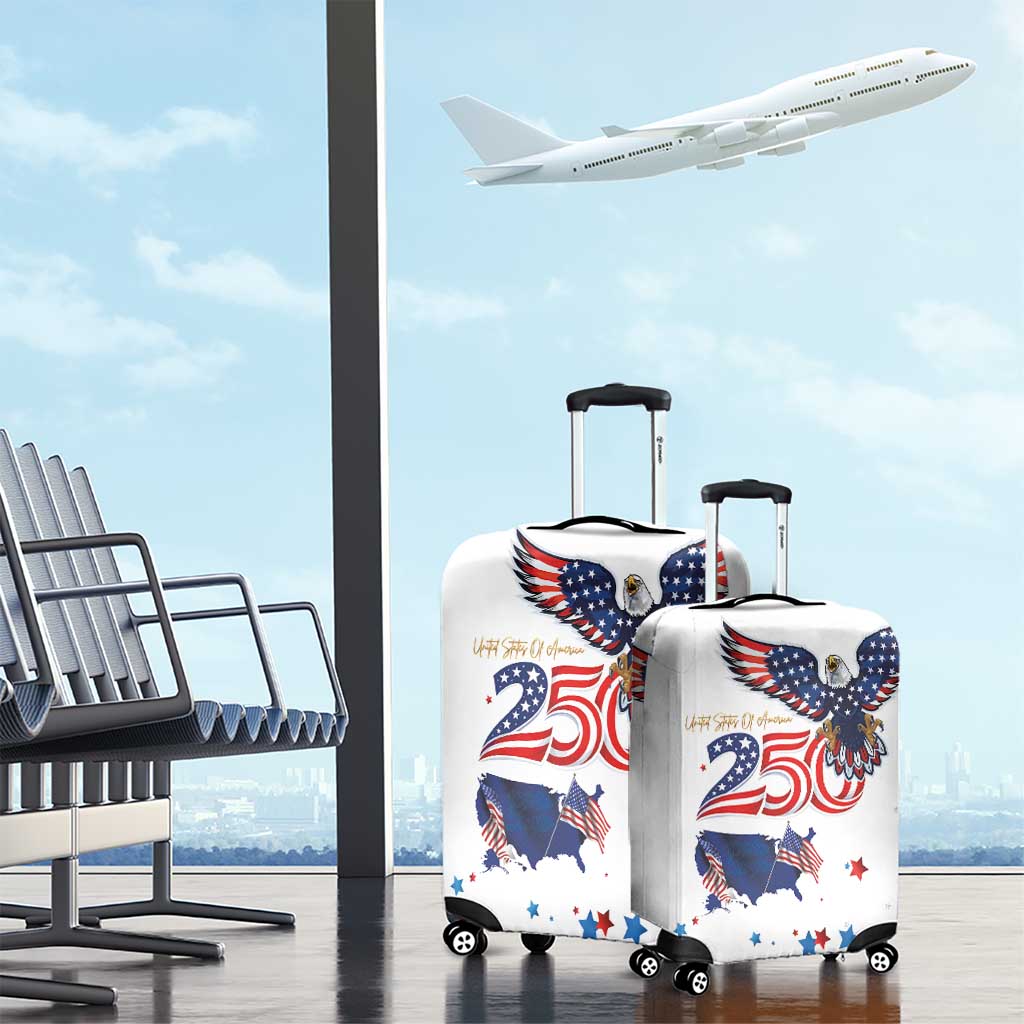 250 Years of American Freedom Luggage Cover Flag Bald Eagle and Map