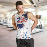 250 Years of American Freedom Men Tank Top Flag Bald Eagle and Map
