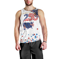 250 Years of American Freedom Men Tank Top Flag Bald Eagle and Map