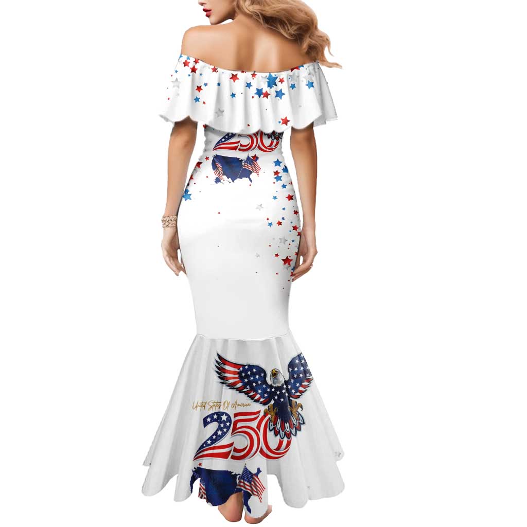 250 Years of American Freedom Mermaid Dress Flag Bald Eagle and Map