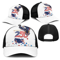 250 Years of American Freedom Mesh Trucker Cap Flag Bald Eagle and Map