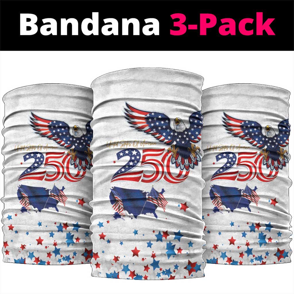 250 Years of American Freedom Neck Gaiter Flag Bald Eagle and Map