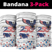 250 Years of American Freedom Neck Gaiter Flag Bald Eagle and Map
