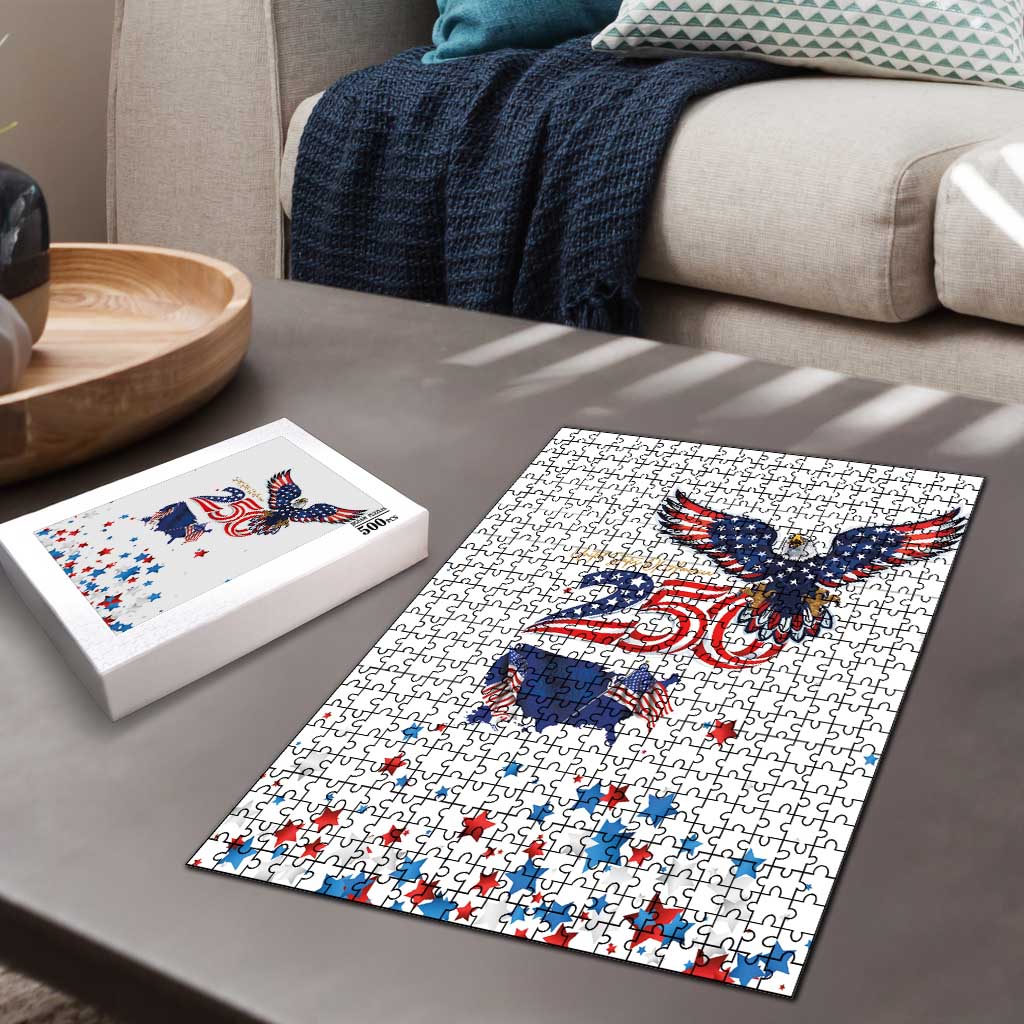 250 Years of American Freedom Puzzle Flag Bald Eagle and Map