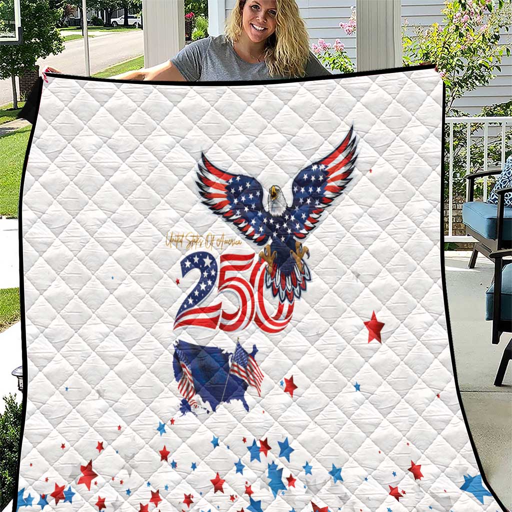 250 Years of American Freedom Quilt Flag Bald Eagle and Map