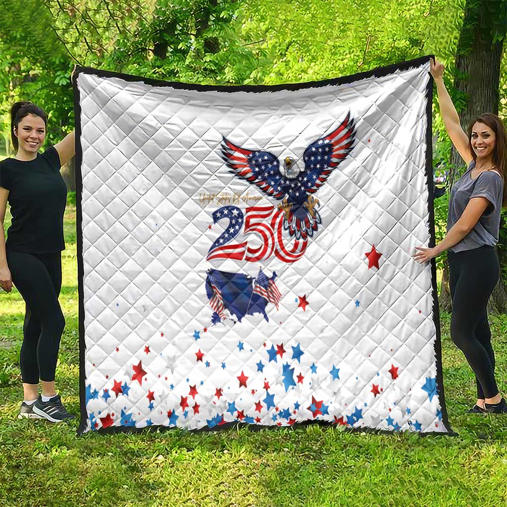 250 Years of American Freedom Quilt Flag Bald Eagle and Map