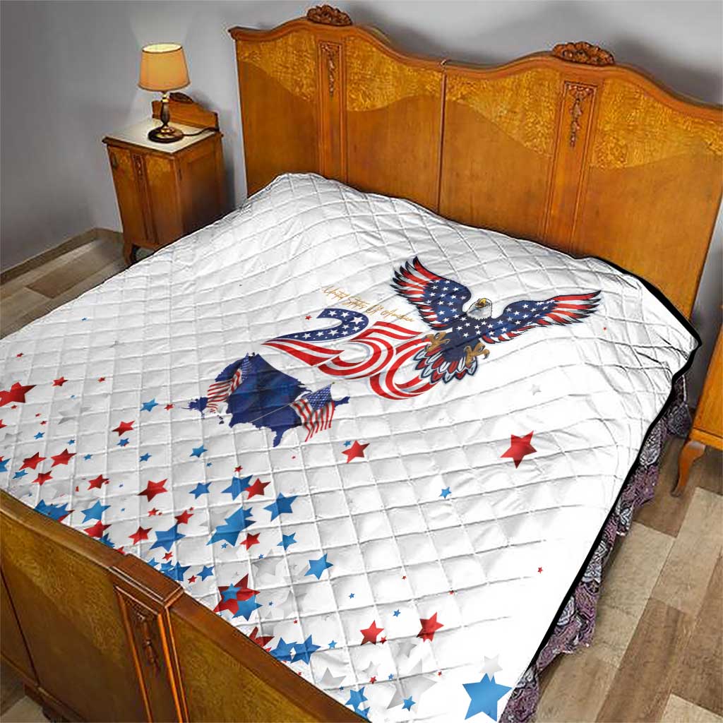 250 Years of American Freedom Quilt Flag Bald Eagle and Map