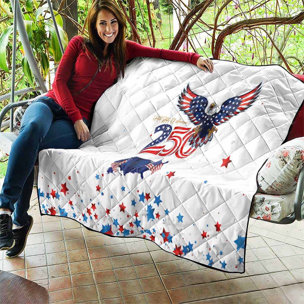 250 Years of American Freedom Quilt Flag Bald Eagle and Map
