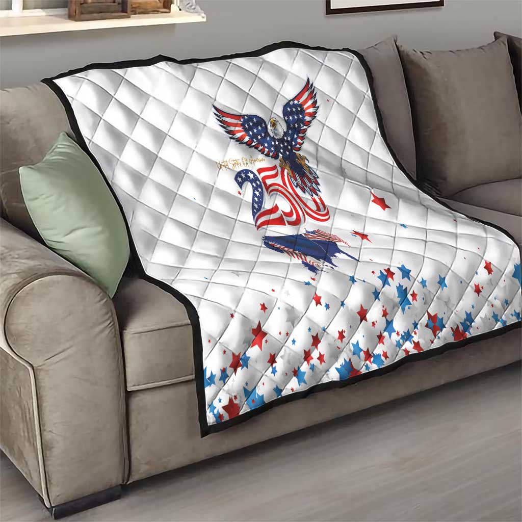 250 Years of American Freedom Quilt Flag Bald Eagle and Map