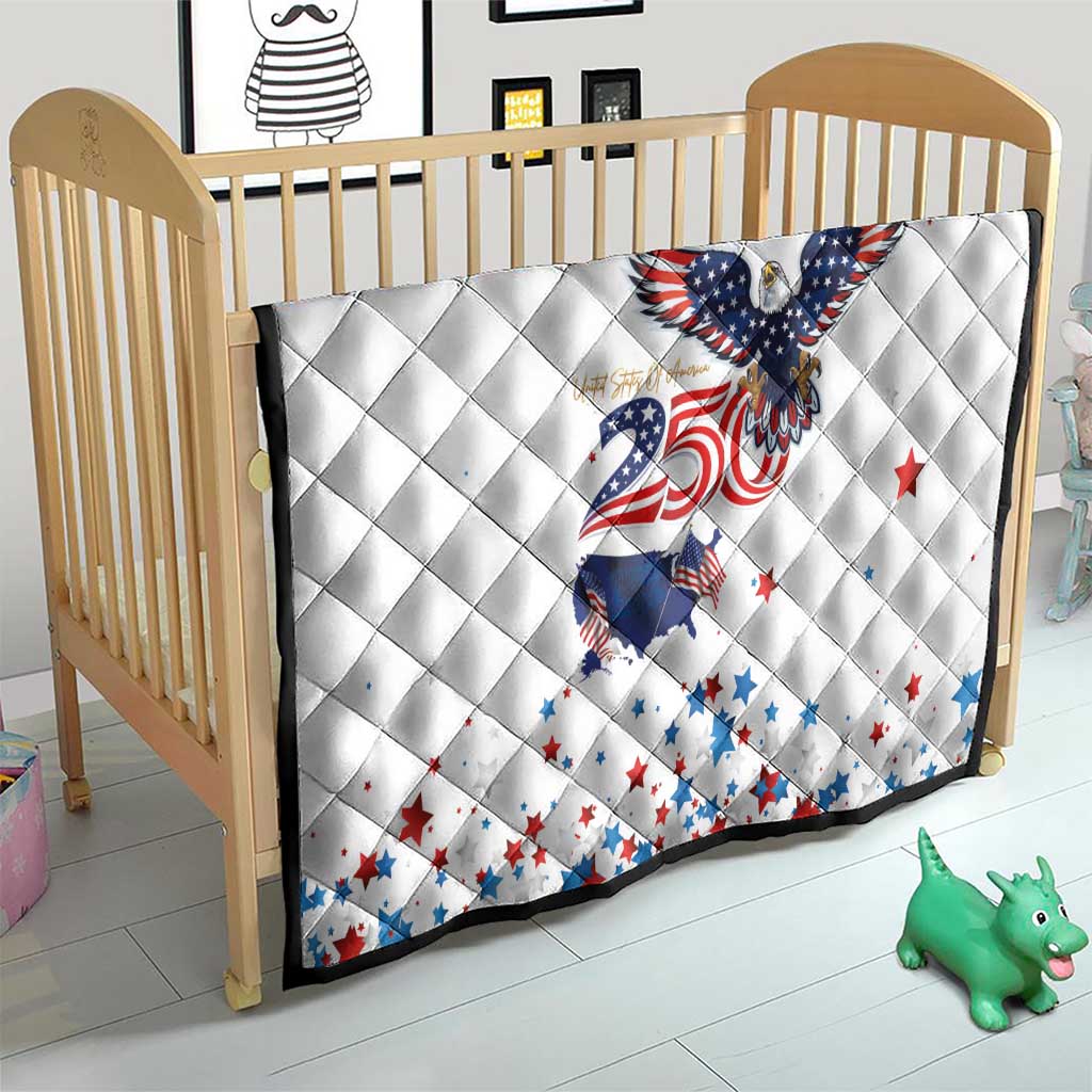 250 Years of American Freedom Quilt Flag Bald Eagle and Map