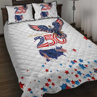 250 Years of American Freedom Quilt Bed Set Flag Bald Eagle and Map