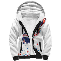 250 Years of American Freedom Sherpa Hoodie Flag Bald Eagle and Map