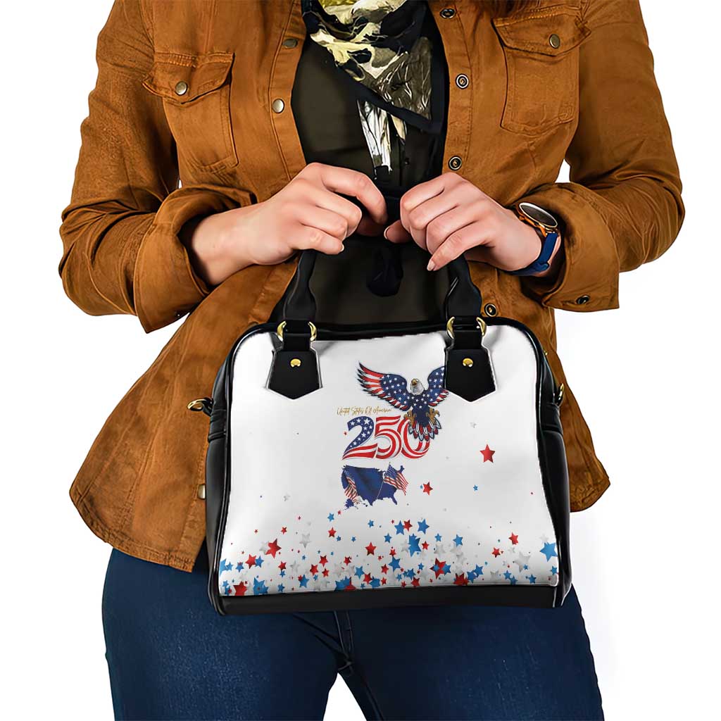 250 Years of American Freedom Shoulder Handbag Flag Bald Eagle and Map