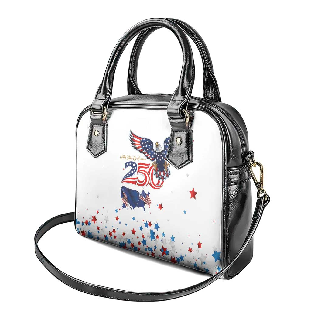 250 Years of American Freedom Shoulder Handbag Flag Bald Eagle and Map