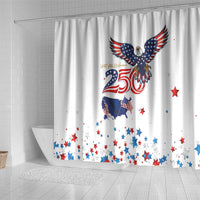 250 Years of American Freedom Shower Curtain Flag Bald Eagle and Map