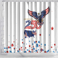 250 Years of American Freedom Shower Curtain Flag Bald Eagle and Map