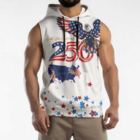 250 Years of American Freedom Sleeveless Hoodie Flag Bald Eagle and Map