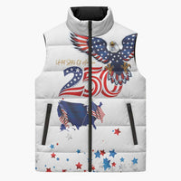 250 Years of American Freedom Sleeveless Puffer Jacket Flag Bald Eagle and Map