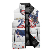 250 Years of American Freedom Sleeveless Puffer Jacket Flag Bald Eagle and Map